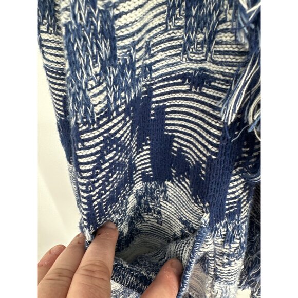 American Eagle Fringe Cardigan Sweater Boho Tribal Open Front Aztec Blanket Sz S - Picture 4 of 11